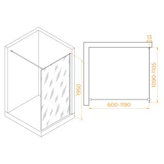 Душевая перегородка RGW WA-010G 351001011-16 110см золото